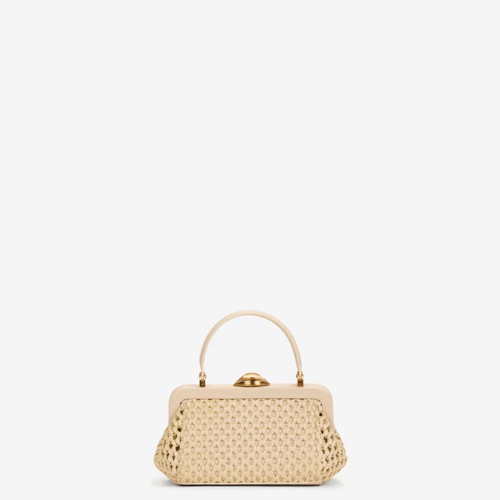 Cult Gaia Zuma Woven Top-Handle Crossbody Bag in Off White - Picture 2 of 6